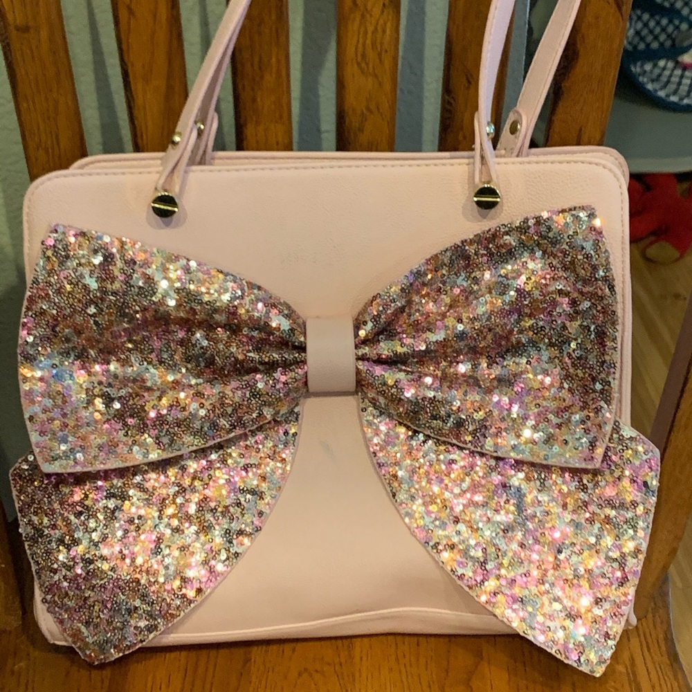 Betsey Johnson sequin bow purse